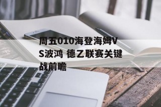 周五010海登海姆VS波鸿 德乙联赛关键战前瞻